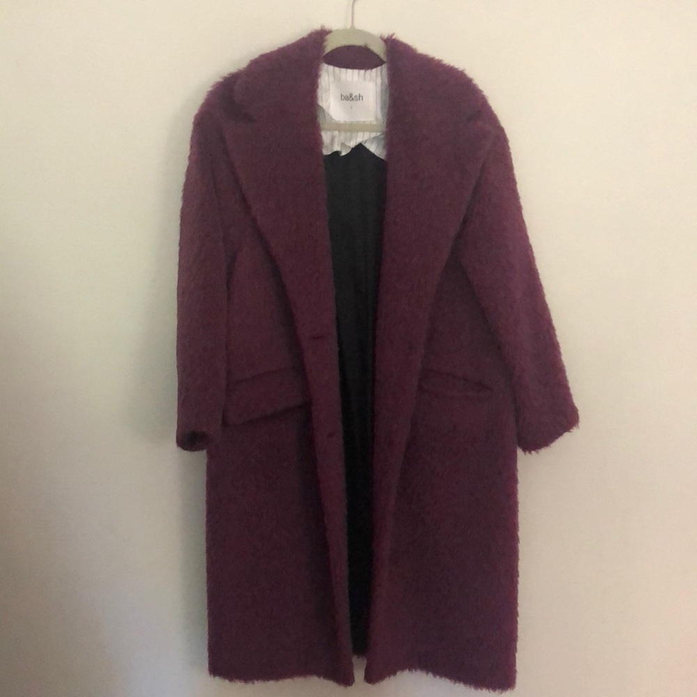 Ba&sh purple wool coat